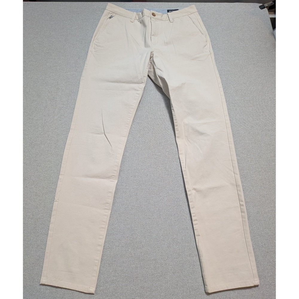 BONOBOS Men's 32x34 Beige Khaki Chinos Slim Taper Stretch Cotton Pants Office - Picture 2 of 13
